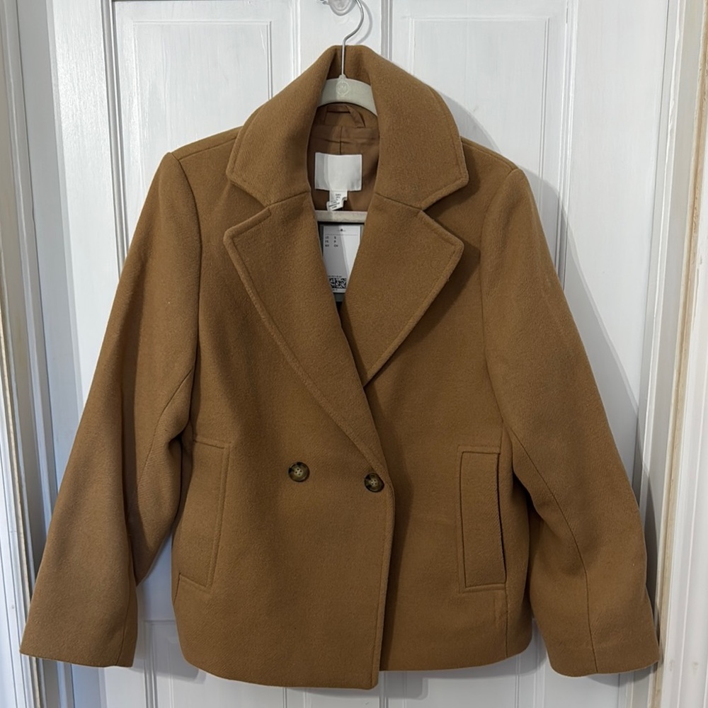 Stylish Tan Double-Breasted Coat